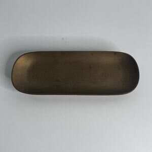 Vintage Brass Trinket Coin Tray “Longevity” Symbol Chinese